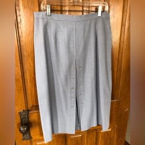 Vtg Soft Blue Pinstripe Skirt
